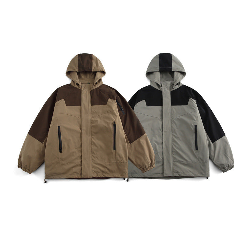 Unisex Boxy-Technical Hooded Jacket with Raglan Sleeves, Water-Repellent Shell and Drawstring Hem Chichicherry