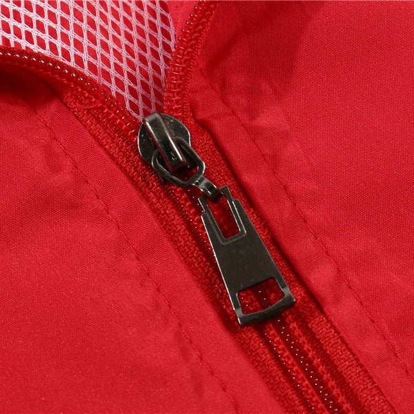Men's Lightweight Windbreaker with Mesh Lining, Stand Collar & Elastic Hem Chichicherry