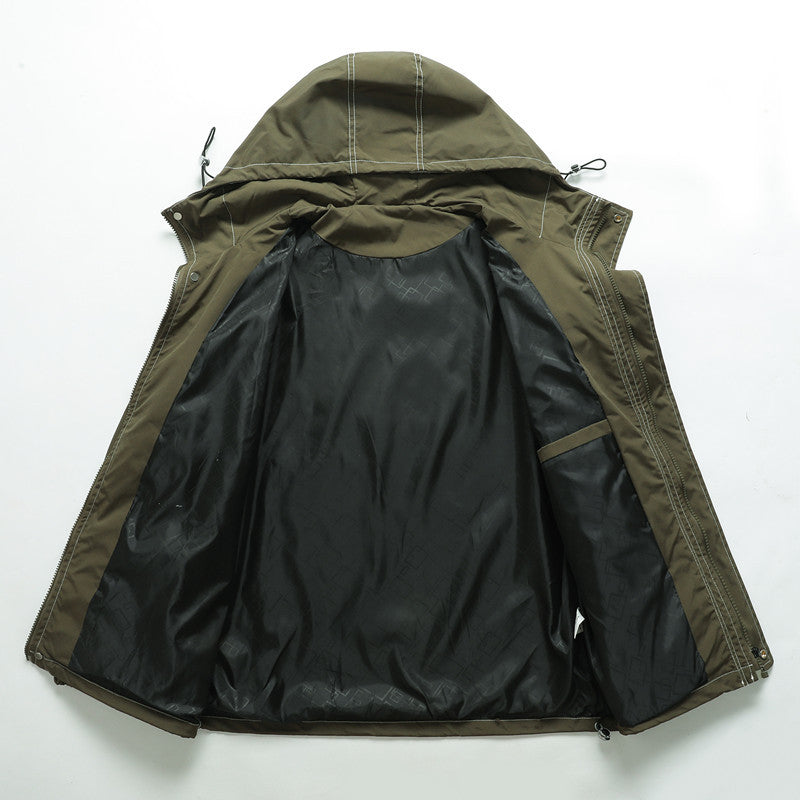 Men's Lightweight Urban Bomber with Stand Collar, Zip Arm Pocket, and Ribbed Cuffs Chichicherry