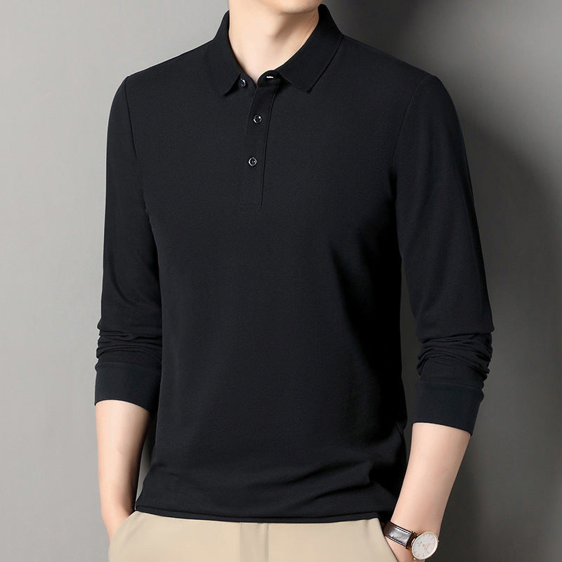 Men's Long Sleeve Polo made of breathable cotton stretch with fine polo collar Chichicherry