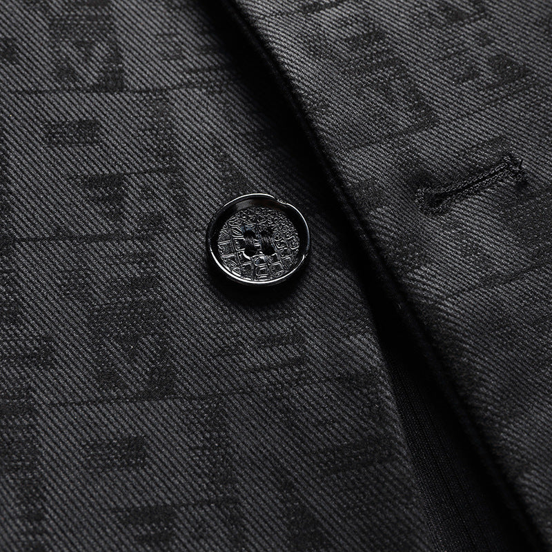 Men's blazer with subtle jacquard structure and unlined interior processing Chichicherry