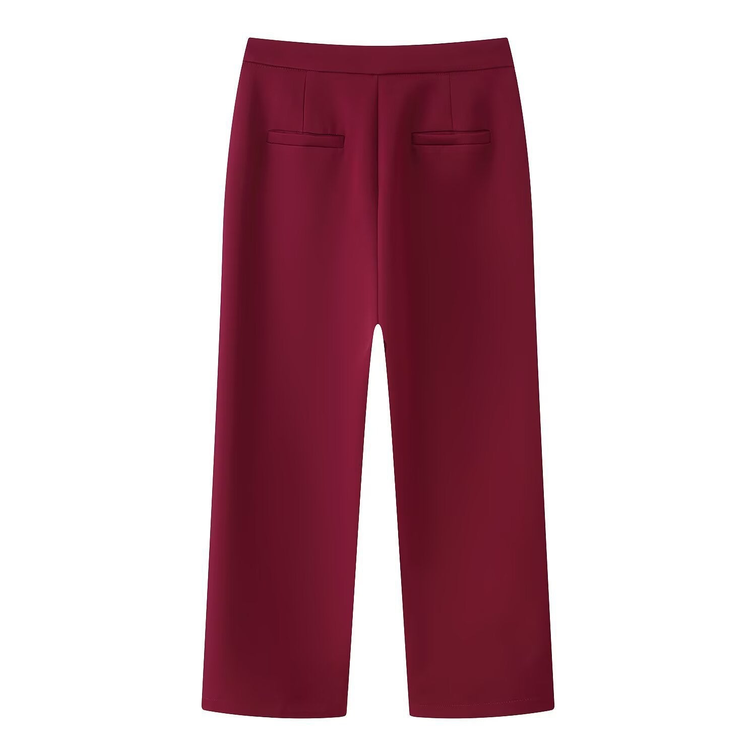 Women's Two-Piece Suit Set with Feather Trim on Sleeves and Wide Marlene Pants Chichicherry