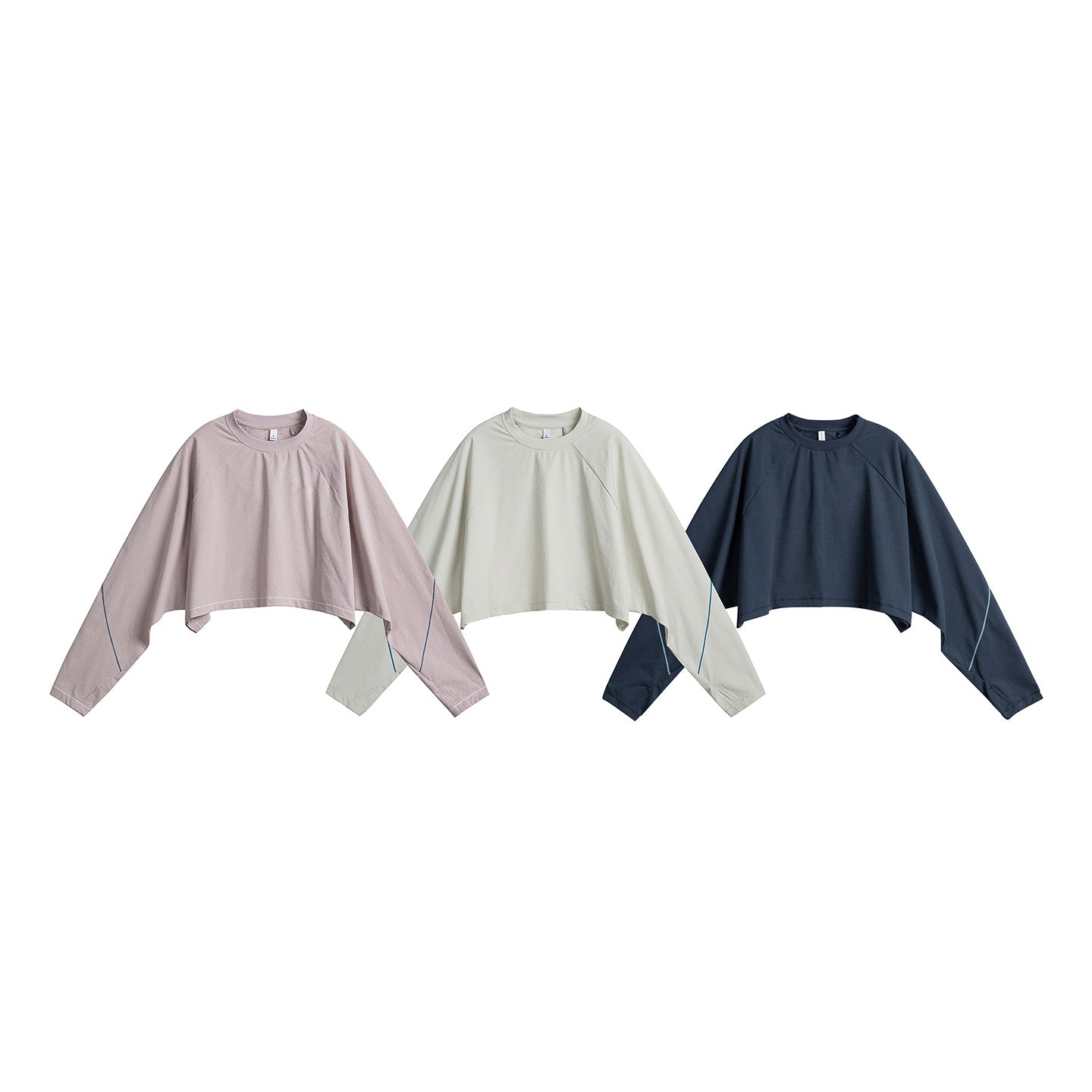 Women Short Cropped Oversize Sweatshirt with Bat Sleeves Chichicherry