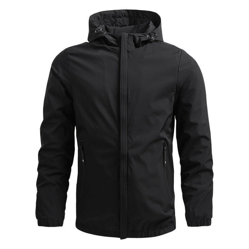 Men's lightweight water-repellent hoodie jacket with elastic cuffs and concealed zipper Chichicherry