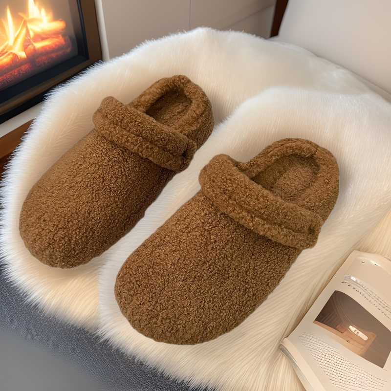 Women's Quilted Teddy Slippers with Fold and Padded Comfort Footbed Chichicherry