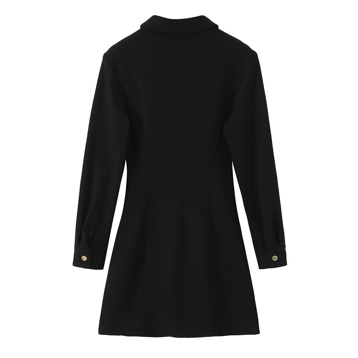 Ladies shirt dress with decorative button placket, breast pockets, and waist gathering Chichicherry