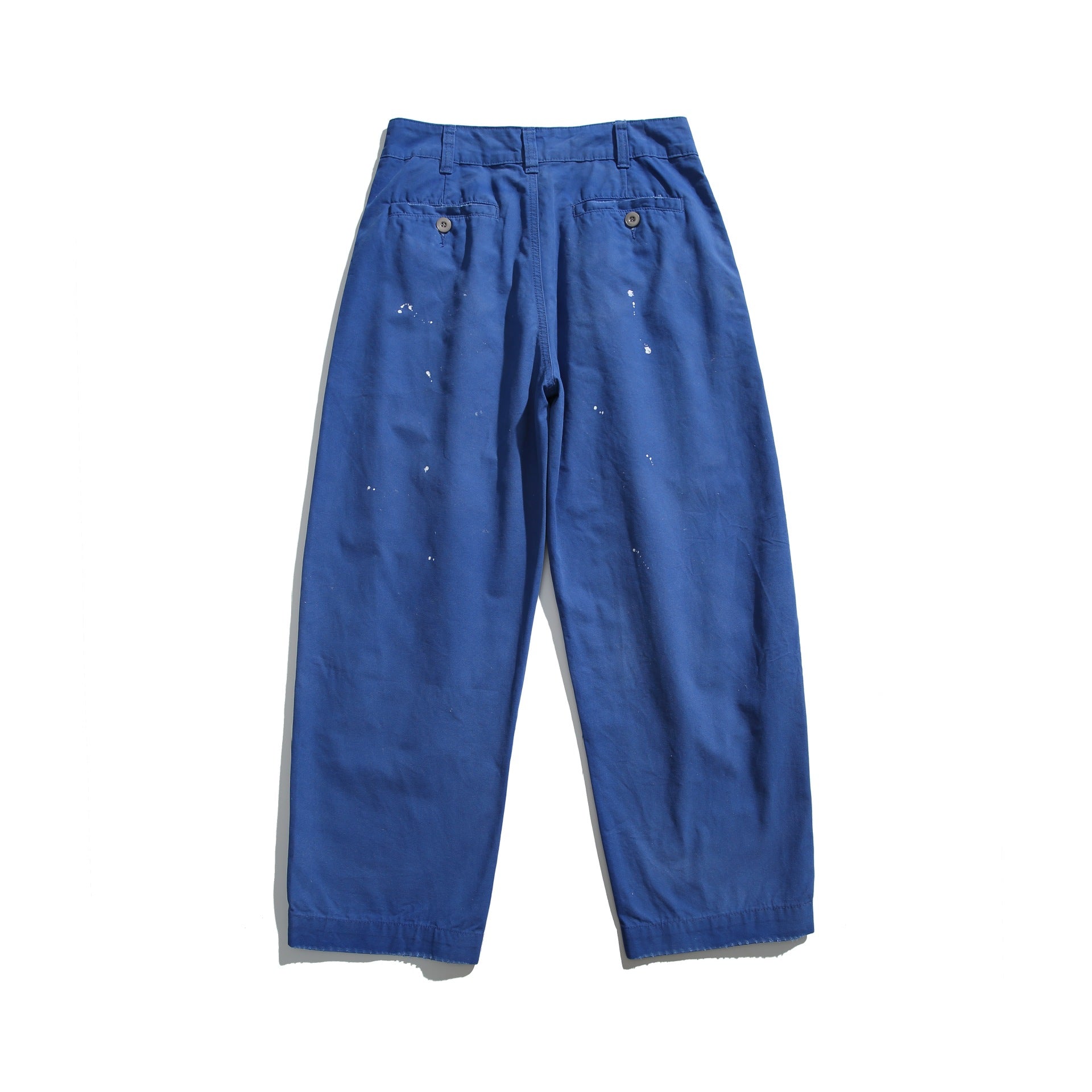 Women Wide Cropped Work Pants with High Waist and Patch Pockets Chichicherry