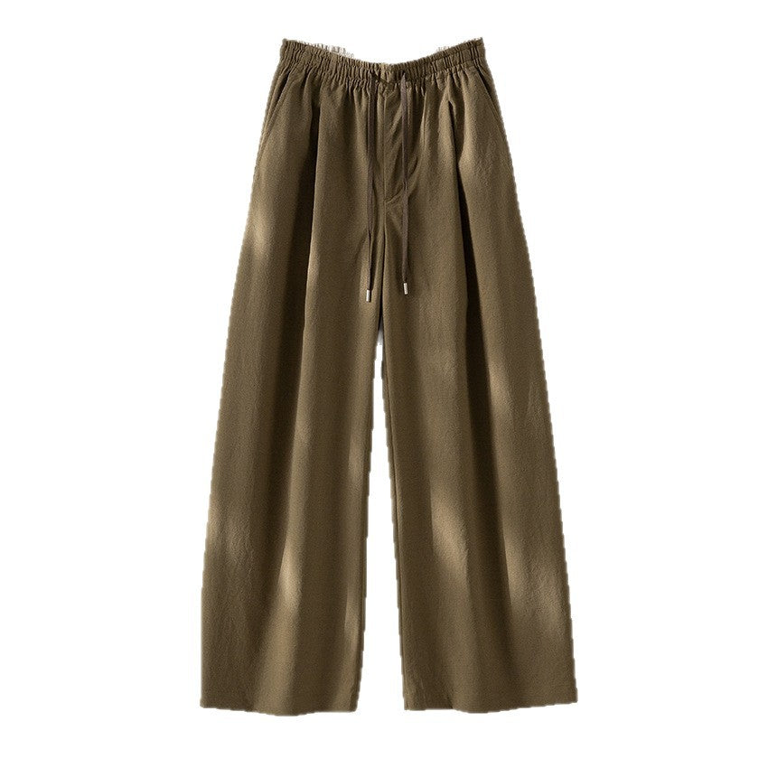 Women's palazzo pants with high elastic waistband, drawstring and flowing width Chichicherry