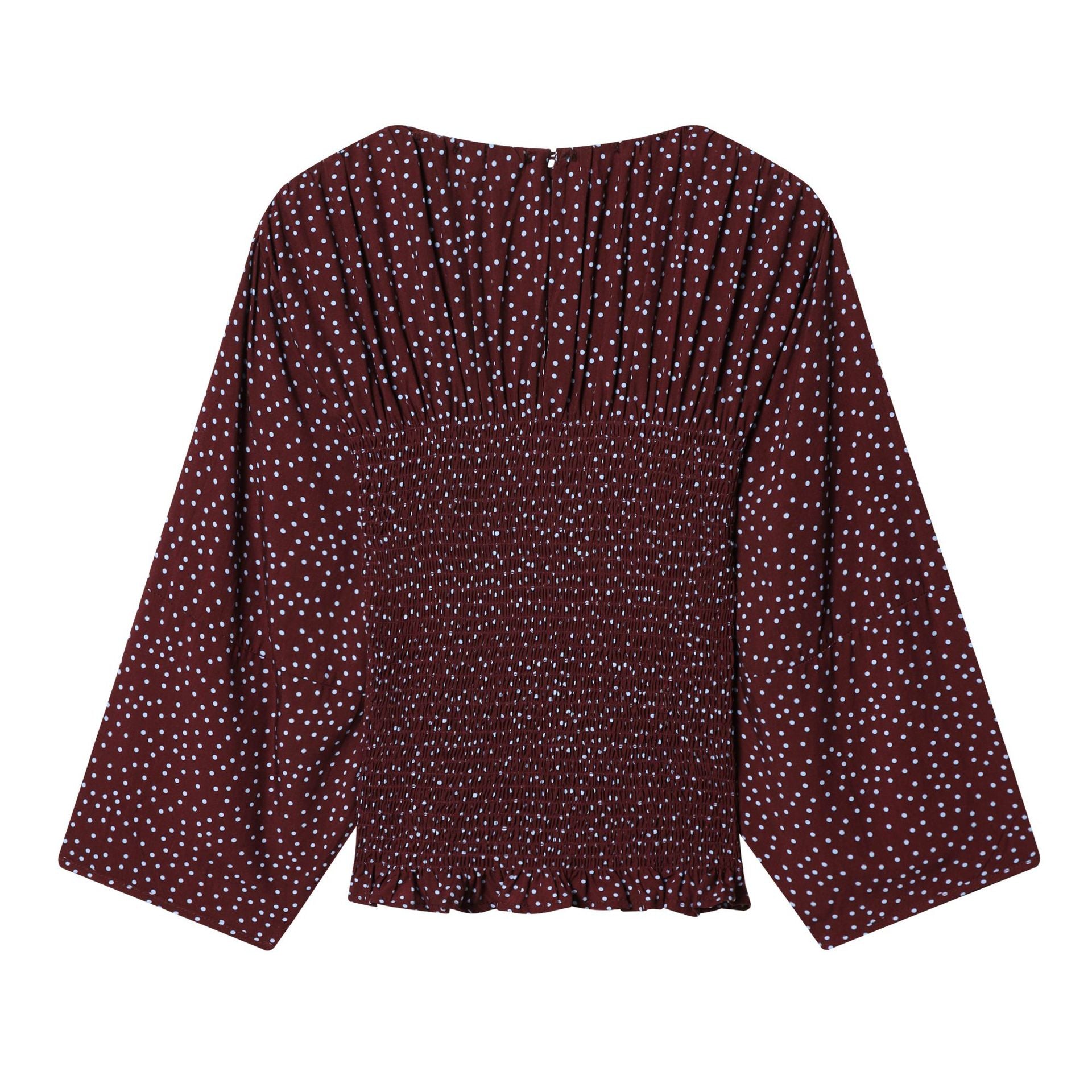 Women's smock blouse with elastic gathering and wide trumpet sleeves Chichicherry
