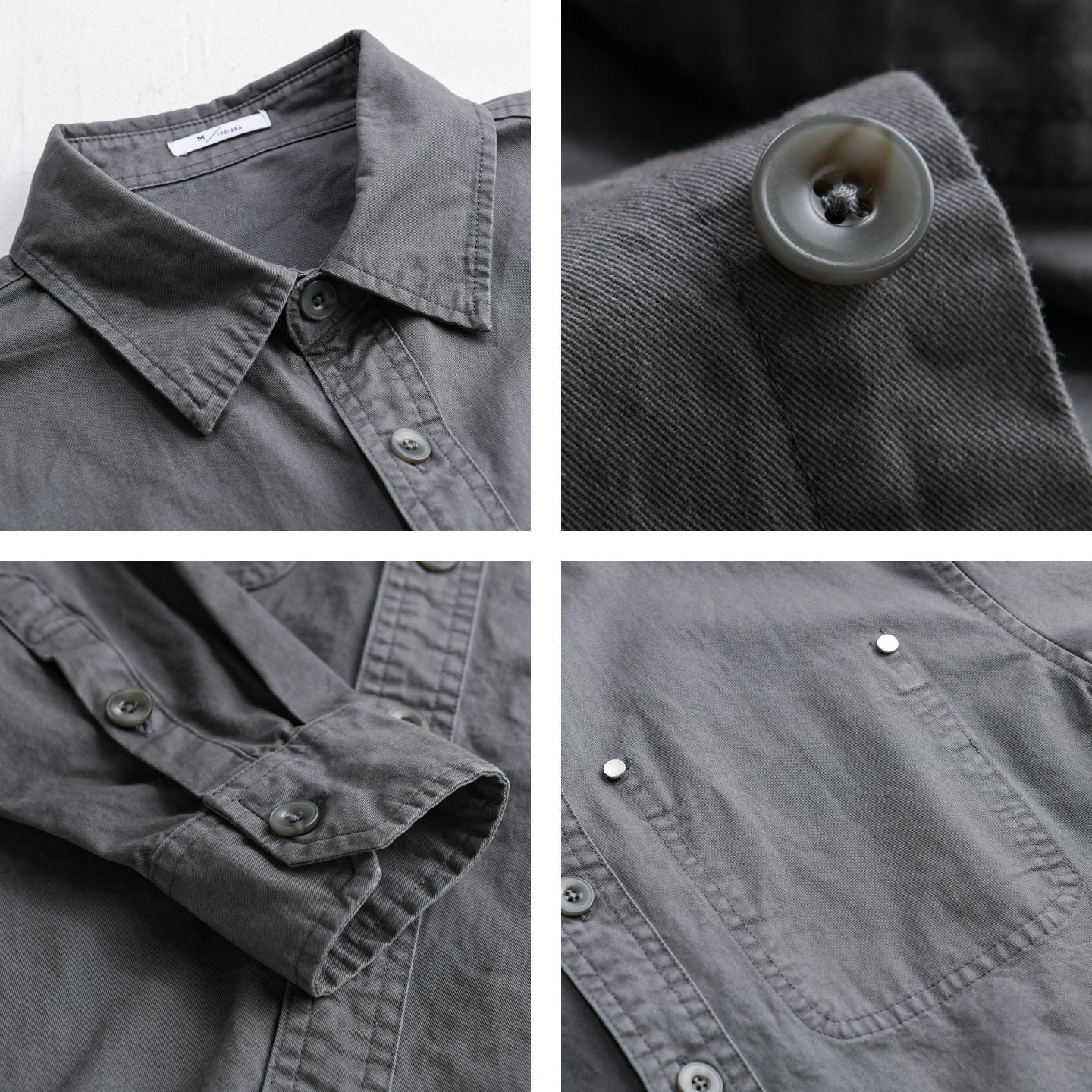 Men's Relaxed-Fit Cotton Overshirt Jacket with Double Chest Pockets and Kent Collar Chichicherry