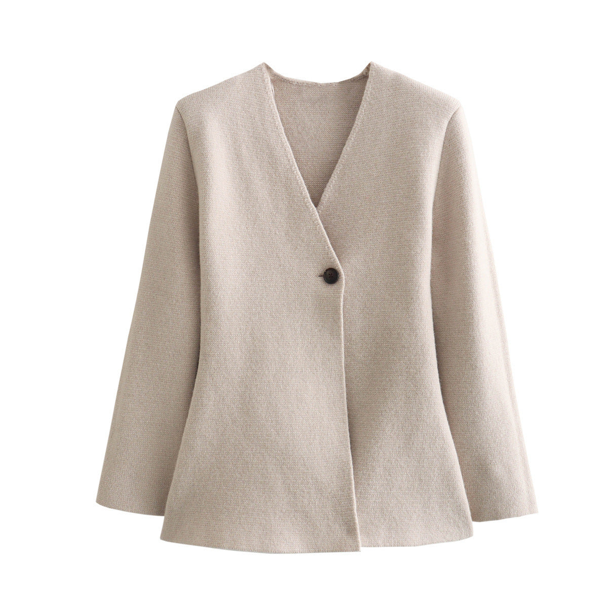 Women's Tailored Peplum Blazer Coat with Figure-Flattering Silhouette and One-Button Closure Chichicherry