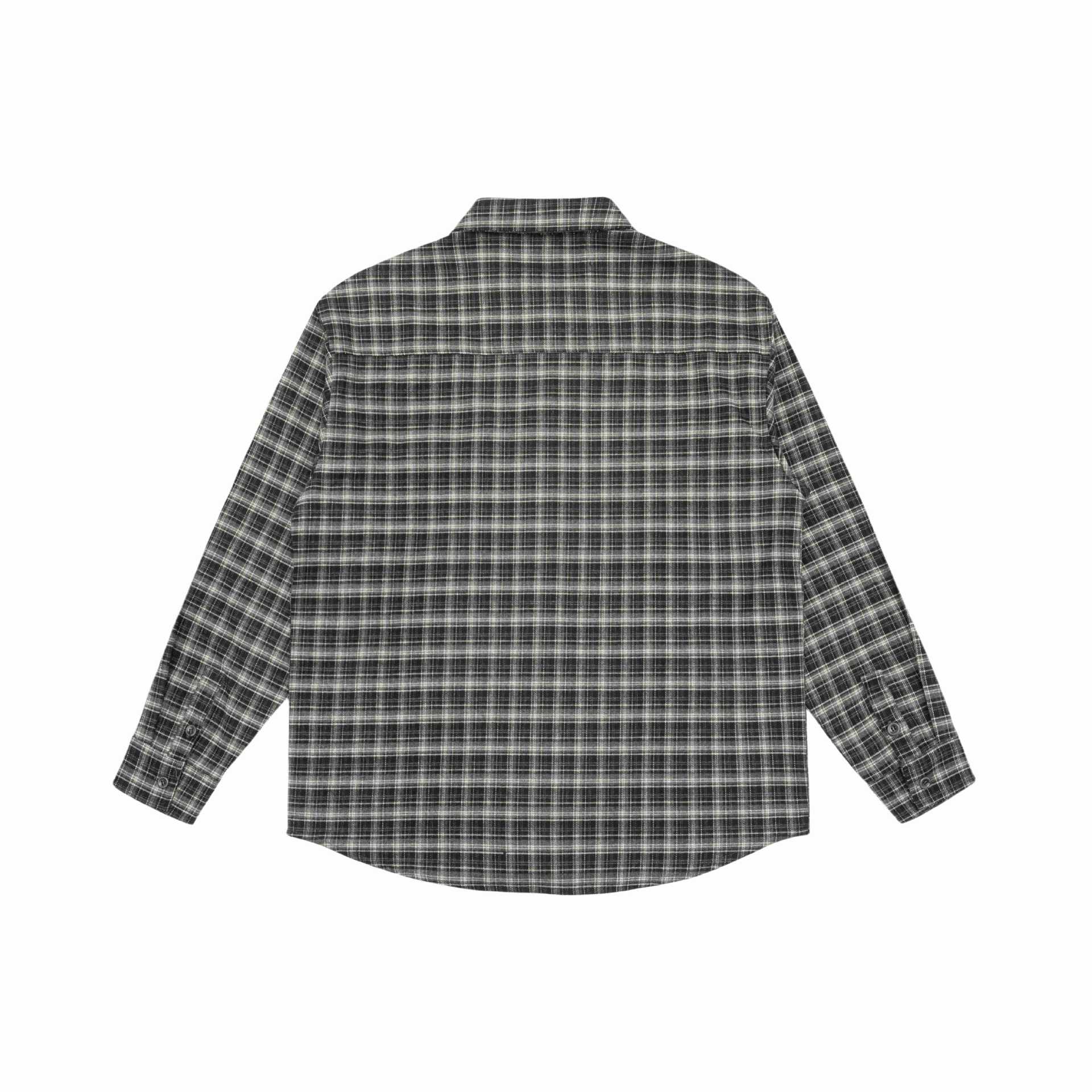 Men's Checkered Flannel Shirt with Chest Pocket and Relaxed Oversize Cut Chichicherry