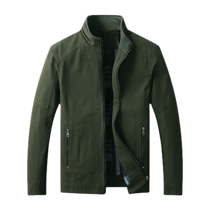 Men's functional canvas zip jacket with stand-up collar and concealed zip pockets Chichicherry