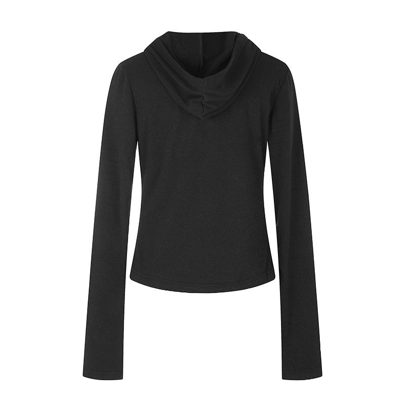 Women's Lightweight Hoodie Long Sleeve Shirt with Henley Button Placket and Patch Chest Pockets Chichicherry