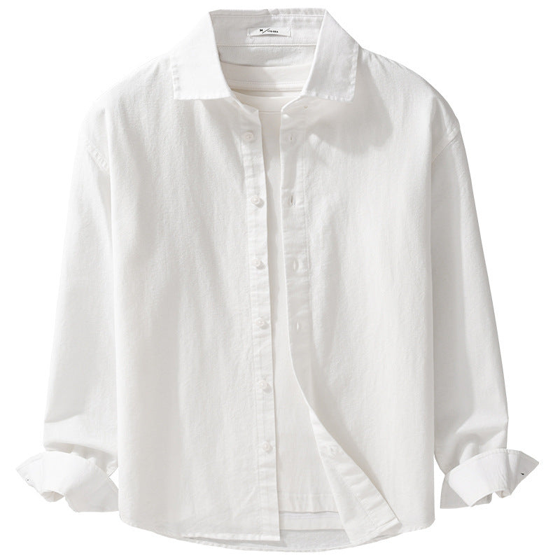 Men's Lightweight Linen-Cotton Overshirt with Kent Collar, Relaxed Fit and Continuous Button Placket Chichicherry