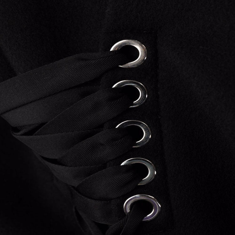 Women’s long coat in minimalist double-breasted style with tailored silhouette and flap pockets Chichicherry