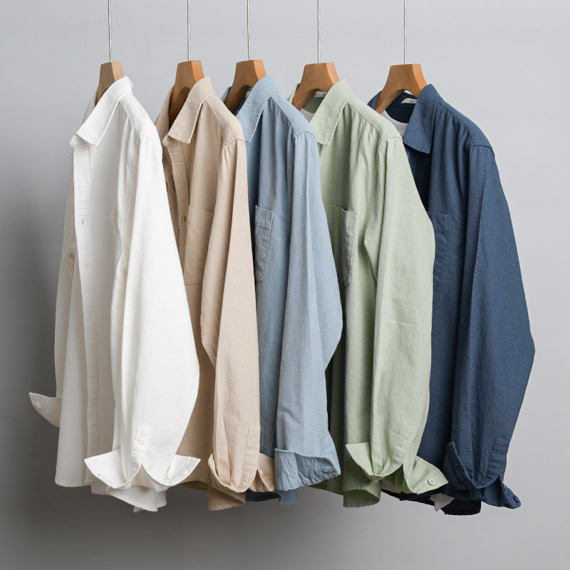 Men's Soft-Touch Cotton Blend Overshirt in Layering Look with Chest Pocket Chichicherry