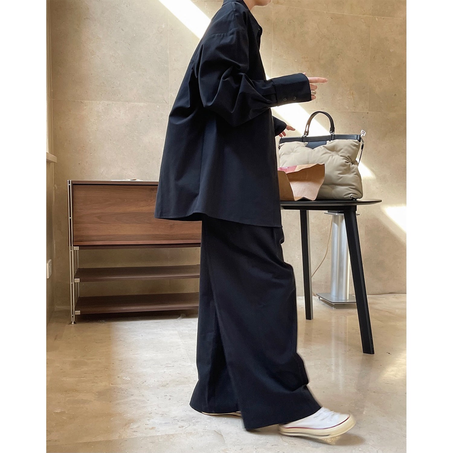 Women's High-Waisted Wide Pleated Balloon Baggy Pants Chichicherry