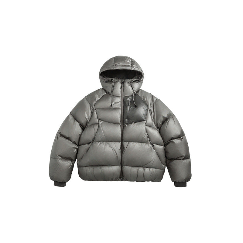 Unisex Quilted Down Jacket with Hood and Lightweight Thermal Insulation Chichicherry