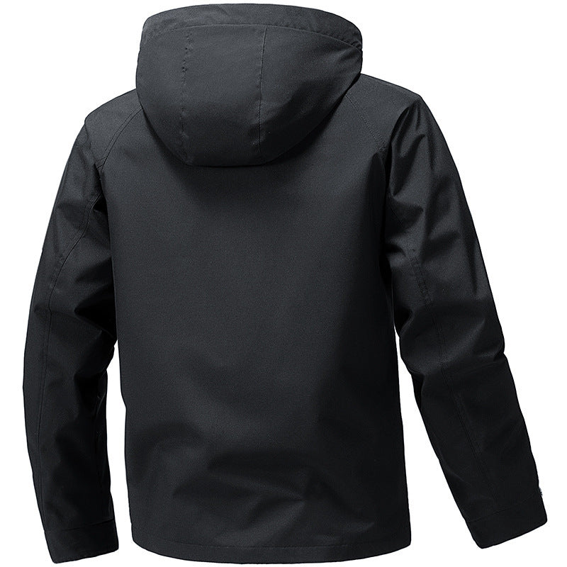 Men's technical hooded softshell jacket with adjustable hood and utility pockets Chichicherry