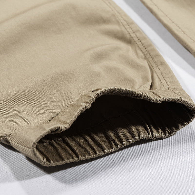 Men's cargo jogger pants with elastic waistband, knee inserts, and multifunctional pockets Chichicherry