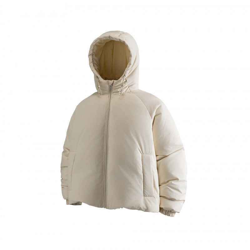 Women's Lightweight Boxy Quilted Hoodie Jacket with Drawstring, Concealed Zipper and Elastic Cuffs Chichicherry