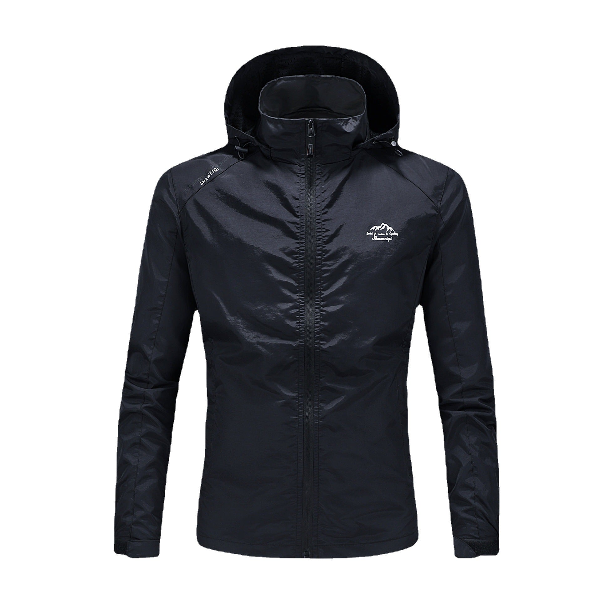 Men's ultralight packable outdoor jacket with high collar, hood, and breathable mesh lining Chichicherry