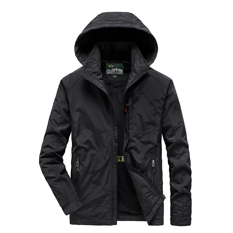 Men's Tech Hoodie Parka with Microfleece Lining and Concealed Zippers Chichicherry