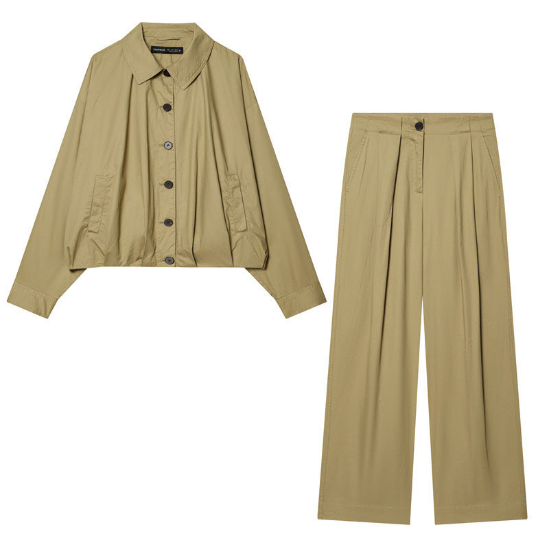 women's wide pleated pants with high waist and distinctive front creases Chichicherry