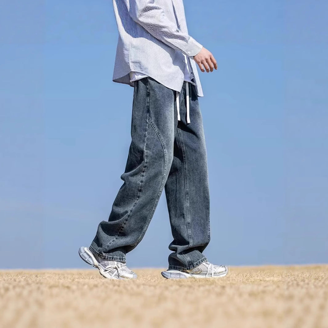 Men's Wide-Cut Denim Pants Chichicherry 1787982091