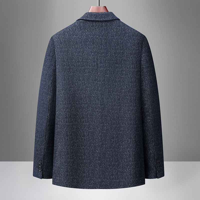 Men's blazer made of structured wool blend with two-button closure and patch pockets Chichicherry