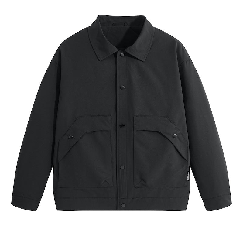 Men's Short-Cut Work Jacket with Flap Pockets Chichicherry