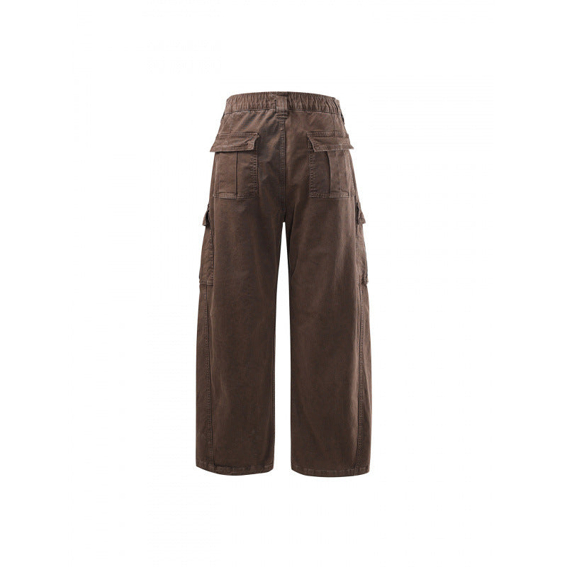 Women's Wide High Waist Cargo Culotte made of Cotton Twill with Multiple Pockets Chichicherry