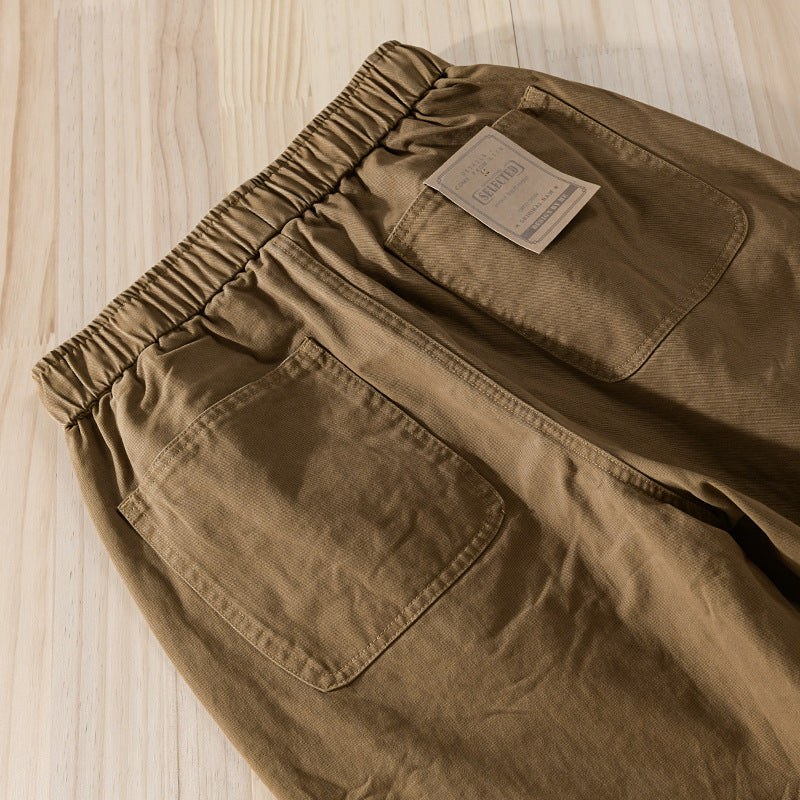 Men's Cargo Jogger Pants with Elastic Waistband and Cuffs Chichicherry