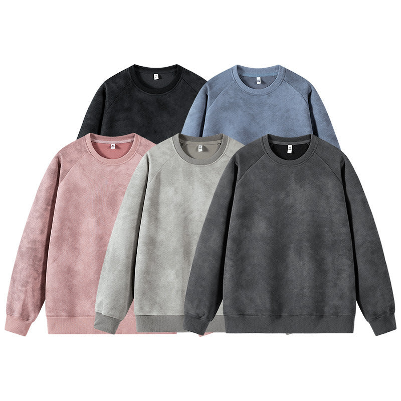 Men's Oversized Sweatshirt with Brushed Fleece Lining and Vintage Wash Chichicherry