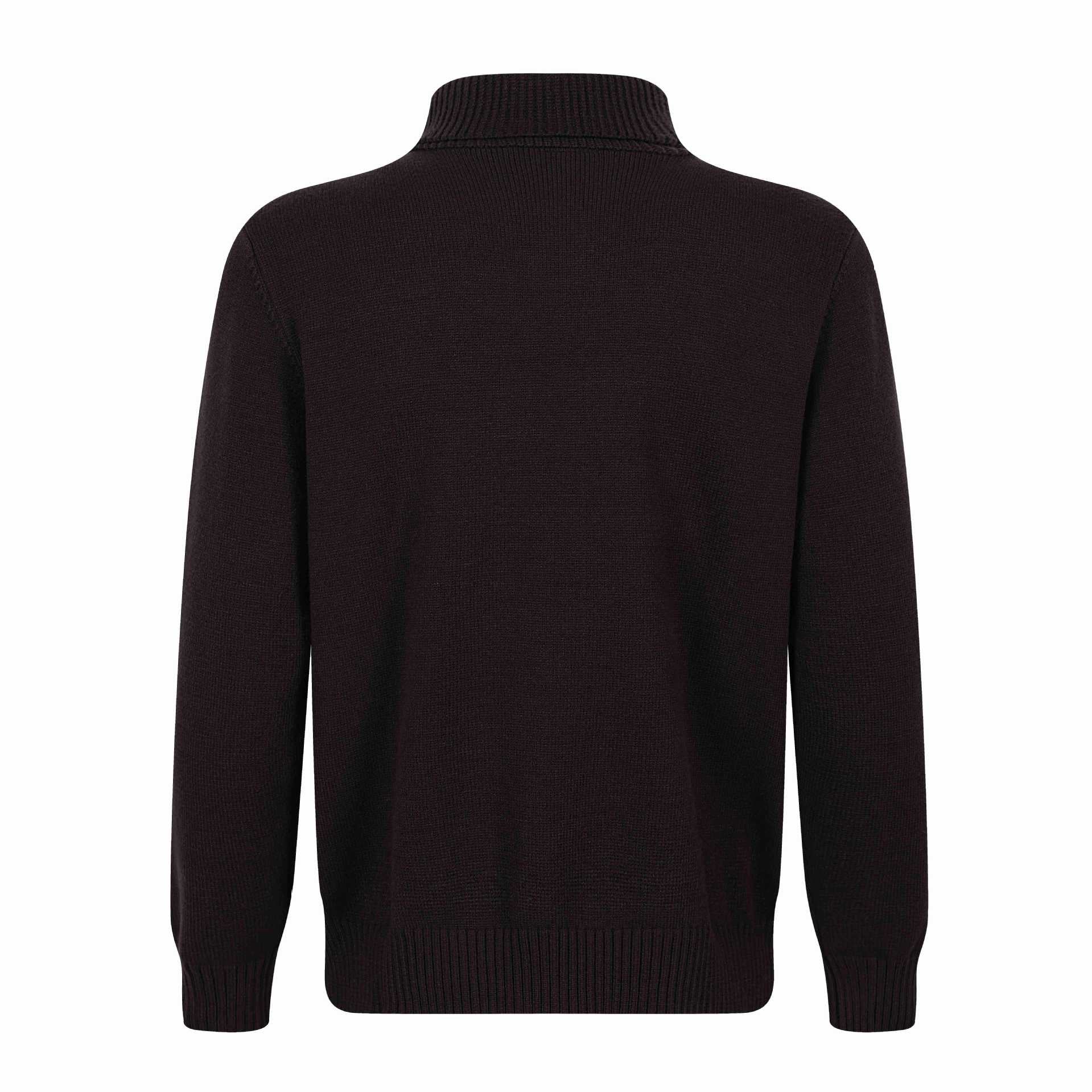 Men's knitted sweater with asymmetrical button placket and high stand-up collar Chichicherry