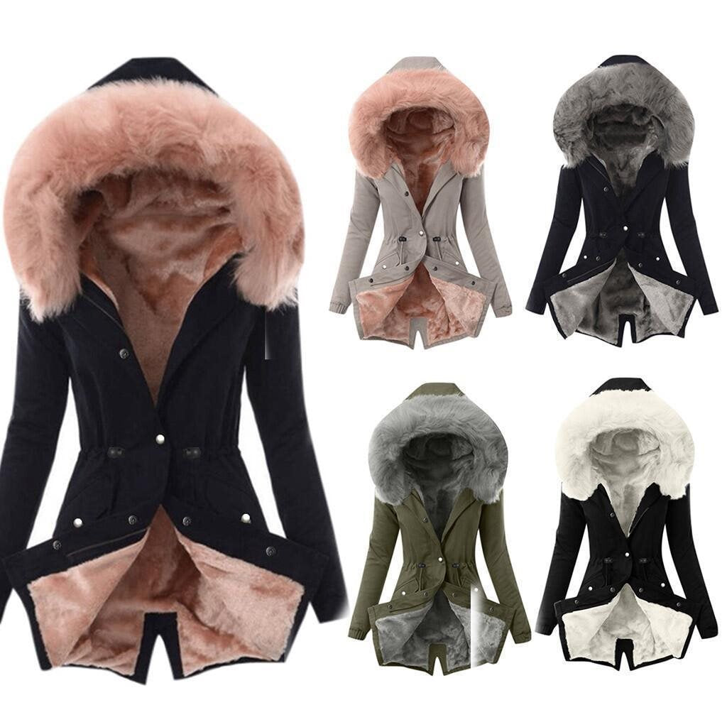 Women's Tailored Winter Parka with Cozy Teddy Lining and Large Hood Chichicherry