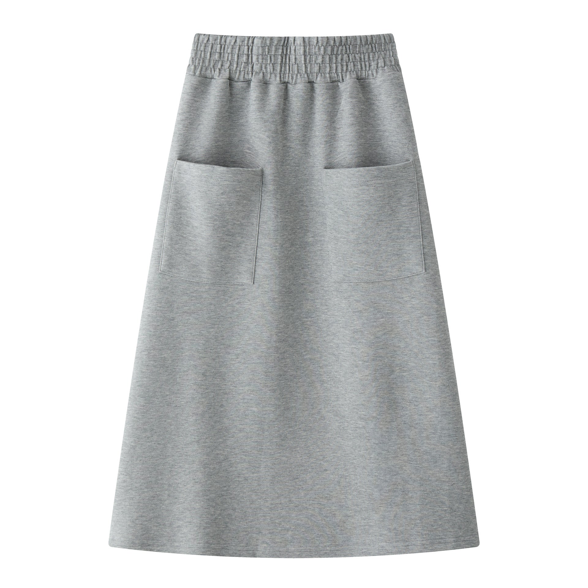 Women's midi skirt made of sweat with a high, gathered waistband and patch pockets Chichicherry