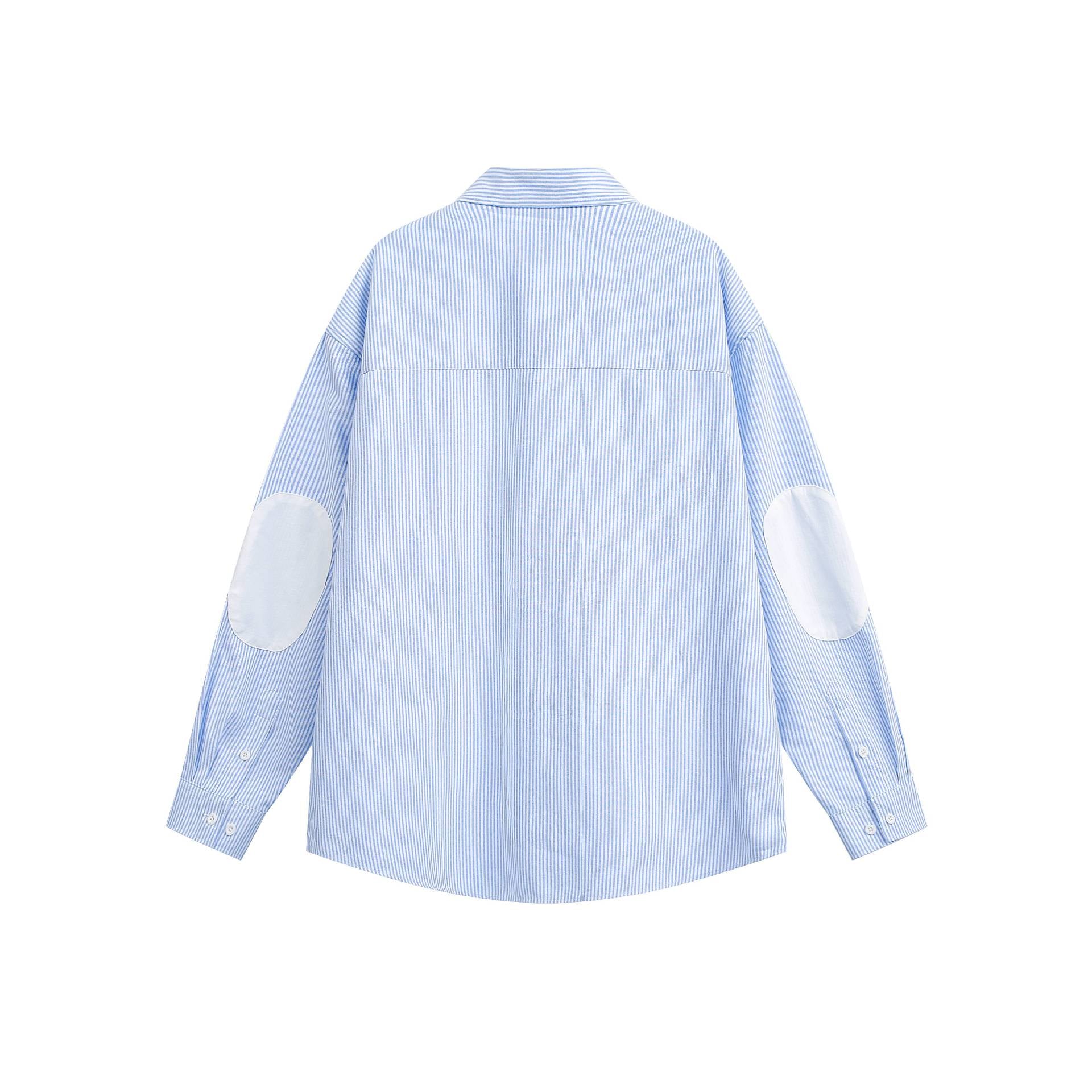 Unisex pinstripe relaxed shirt with boxy silhouette and chest pocket Chichicherry