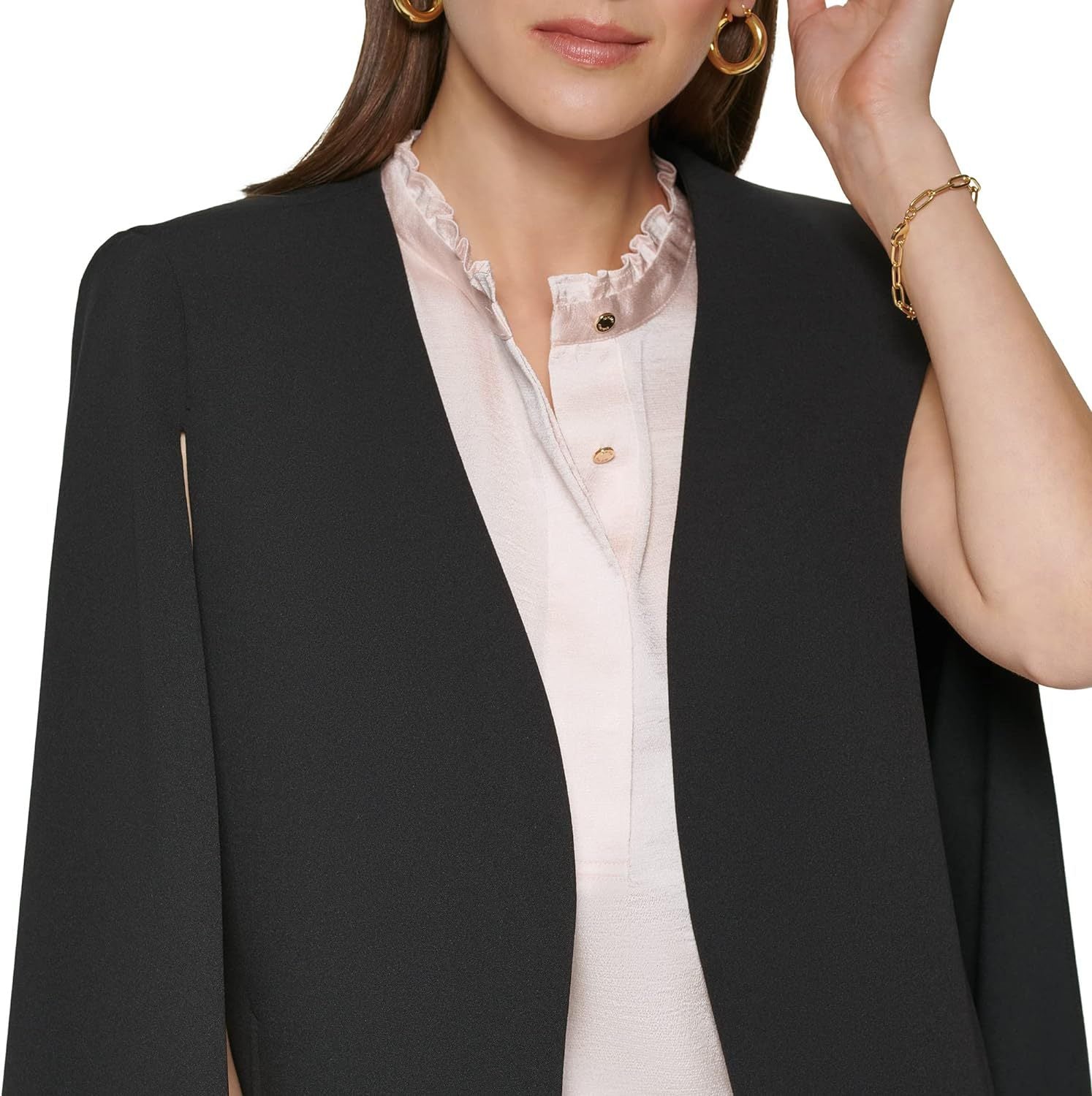 Women's Cape Blazer Set in Tailoring with Cape Sleeves and Slim Suit Pants Chichicherry
