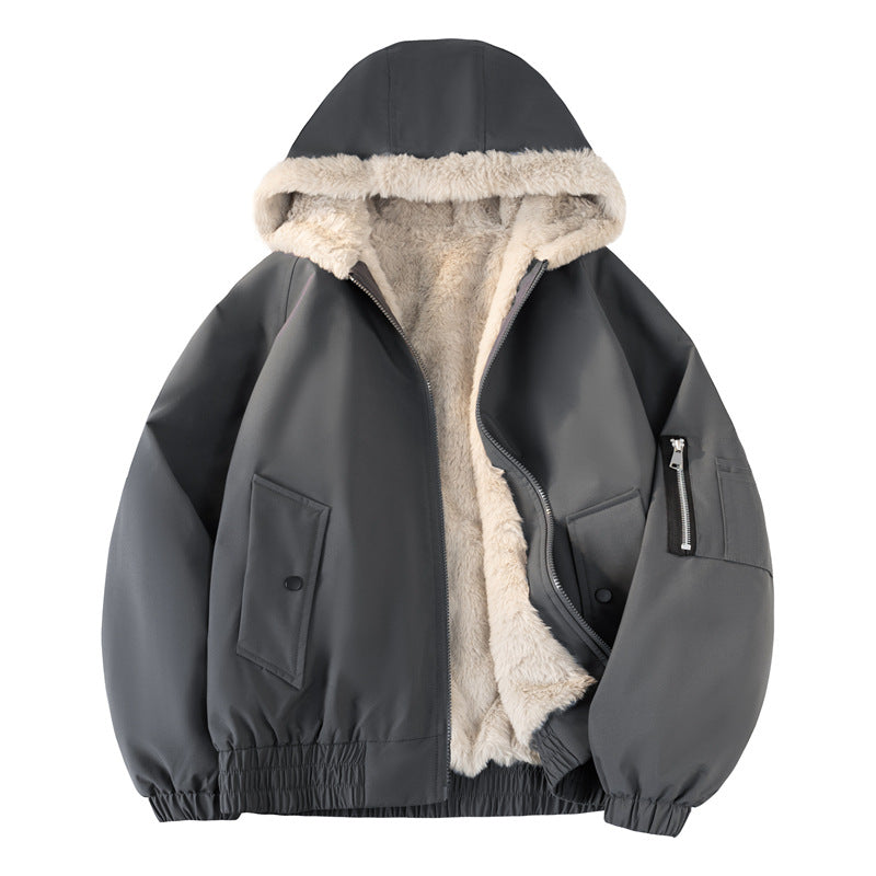 Men's hooded bomber jacket with teddy lining, water-repellent outer shell and utility pockets Chichicherry