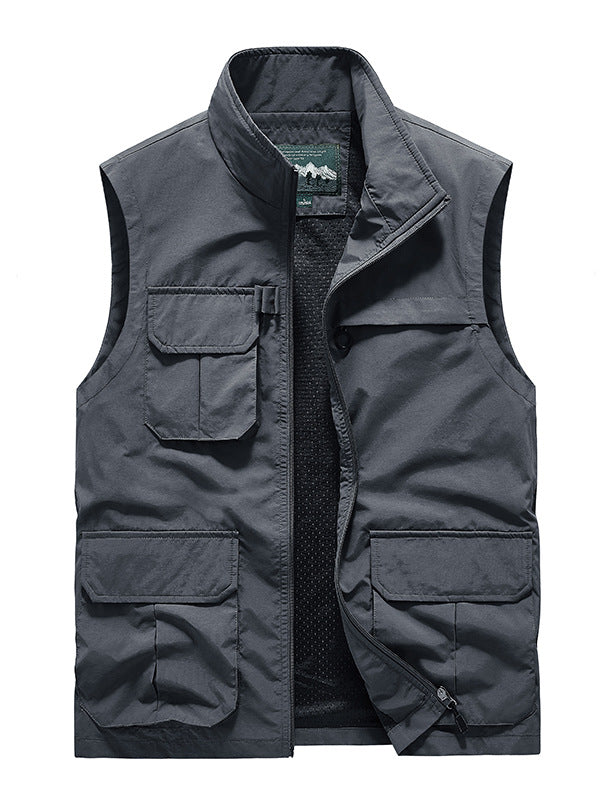 Men's Lightweight Travel Utility Vest with Mesh Lining and Multiple Pockets Chichicherry