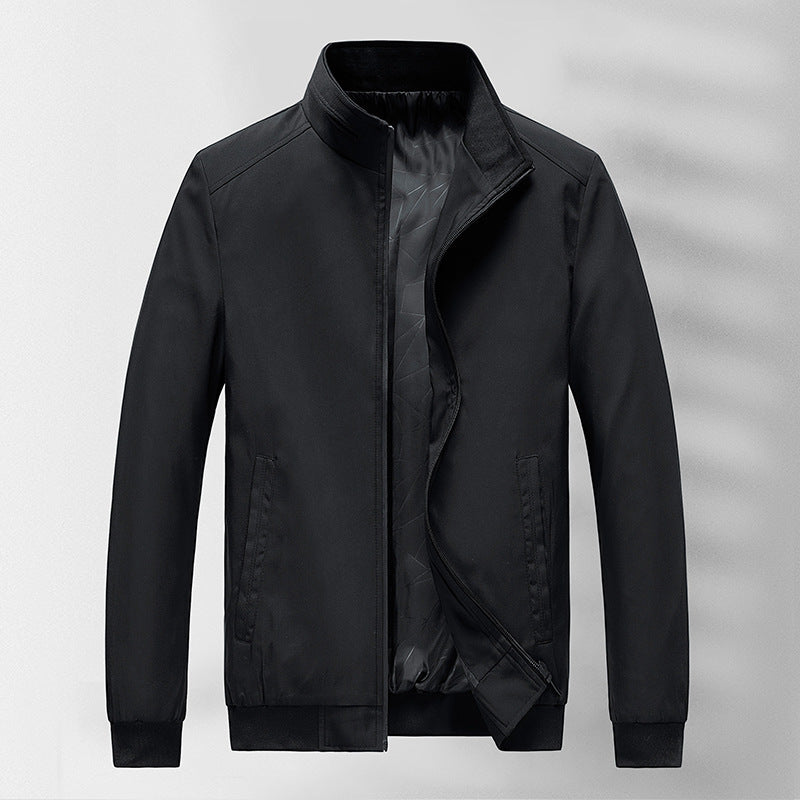 Men's Lightweight Quilted Bomber Jacket with Stand-up Collar, Padded Inner Lining and Ribbed Cuffs Chichicherry