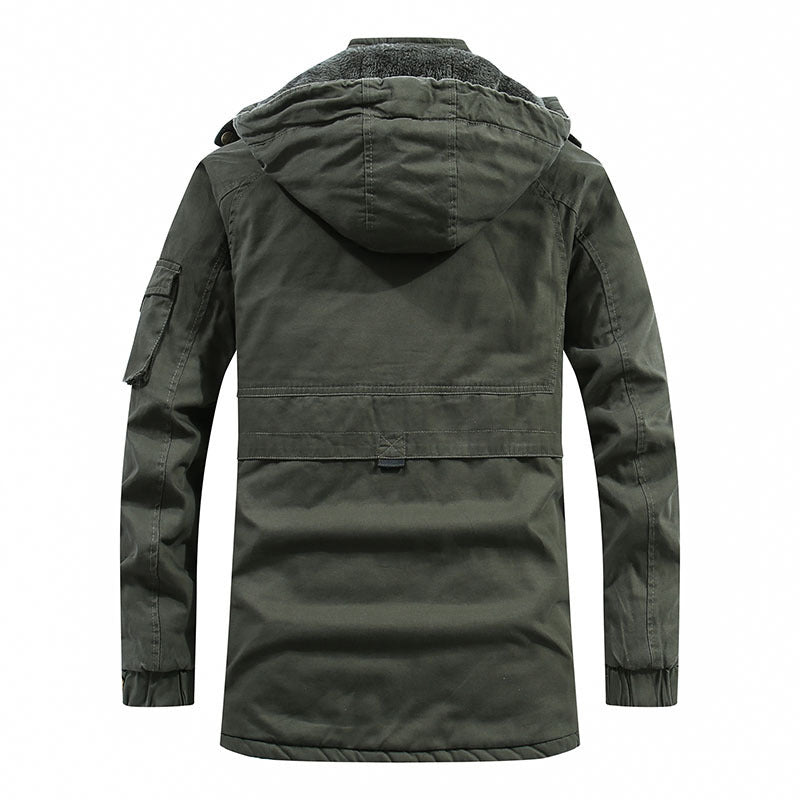 Men's padded parka with teddy fleece lining, hood and utility arm pocket Chichicherry