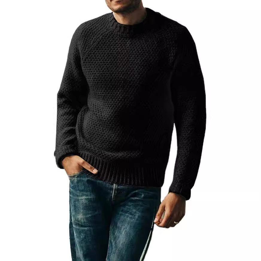 Men's raglan structured pullover with waffle texture and ribbed cuffs Chichicherry