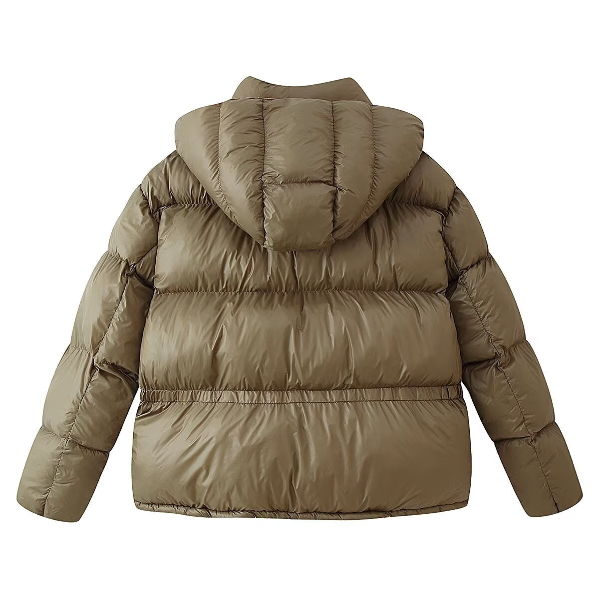 Women's Padded Quilted Jacket with XXL Hood and Flap Pockets Chichicherry
