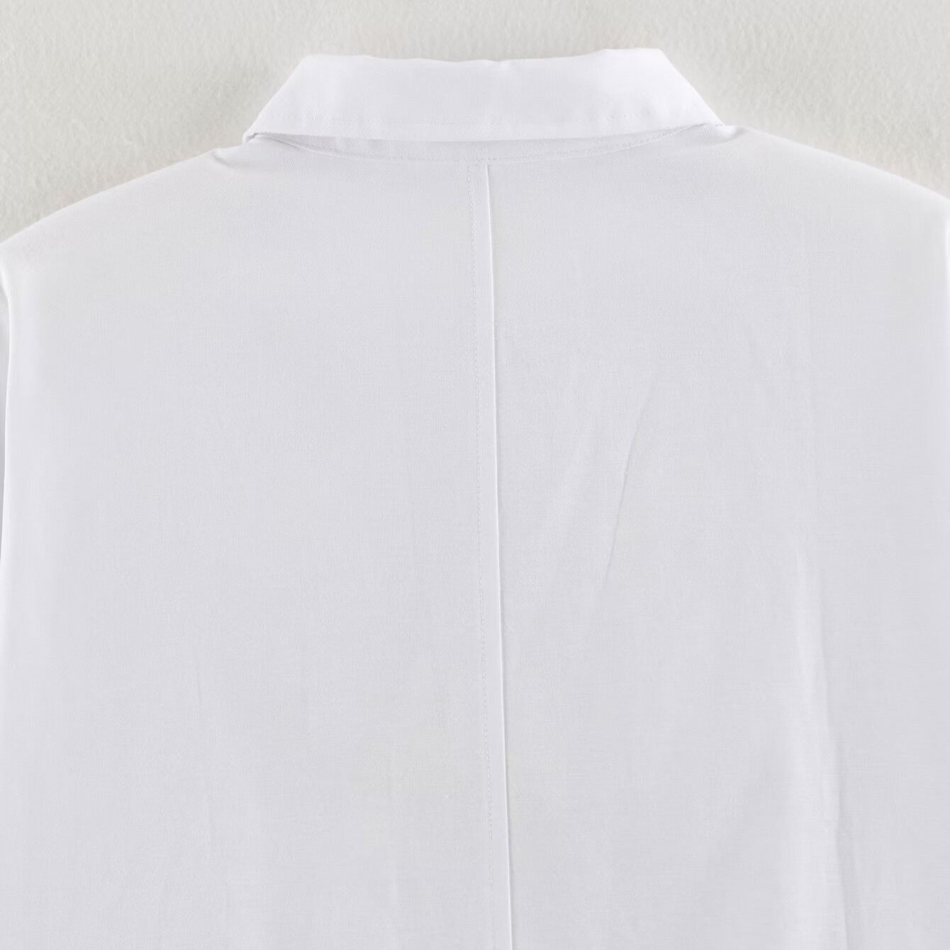 Women's blouse with long sleeves and decorative frog jewelry as well as concealed button placket
