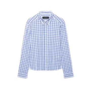 Women's tailored checkered shirt blouse made of cotton blend with Kent collar Chichicherry