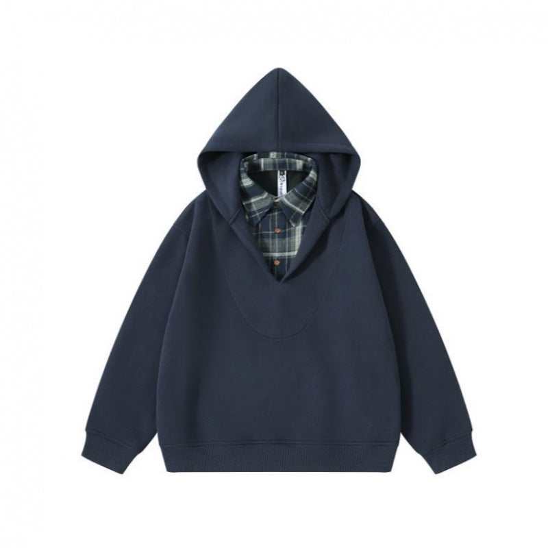 Unisex Oversize Hoodie with integrated shirt collar in layering look Chichicherry