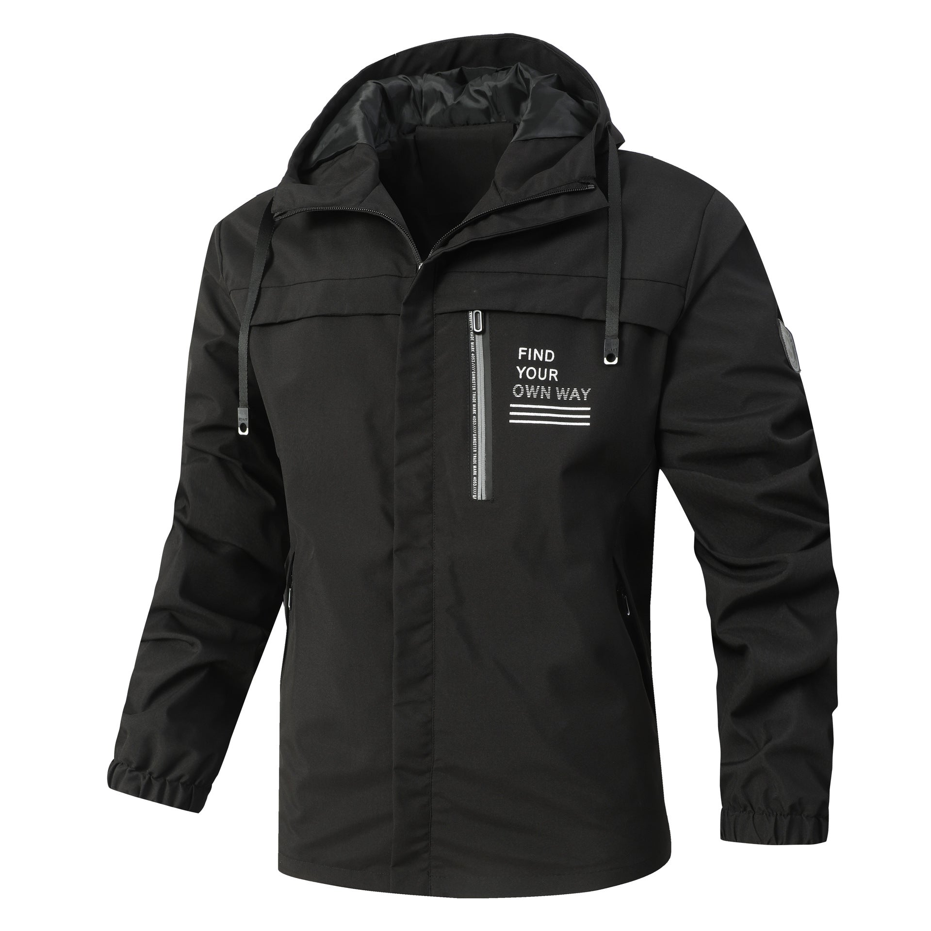 Men's Modern Urban Parka with Hood, Chest Zip and Elastic Cuffs Chichicherry